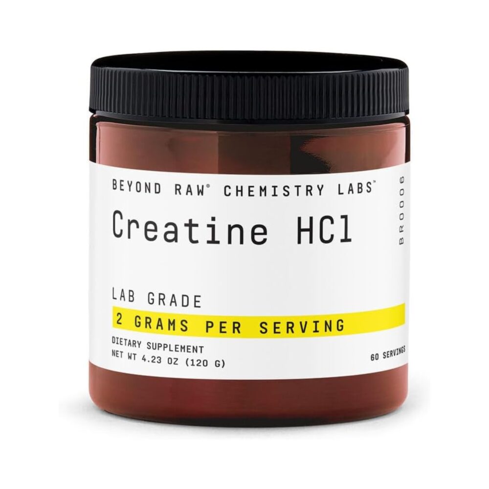 BEYOND RAW Chemistry Labs Creatine HCl Powder | Improves Muscle Performance | 60 Serving