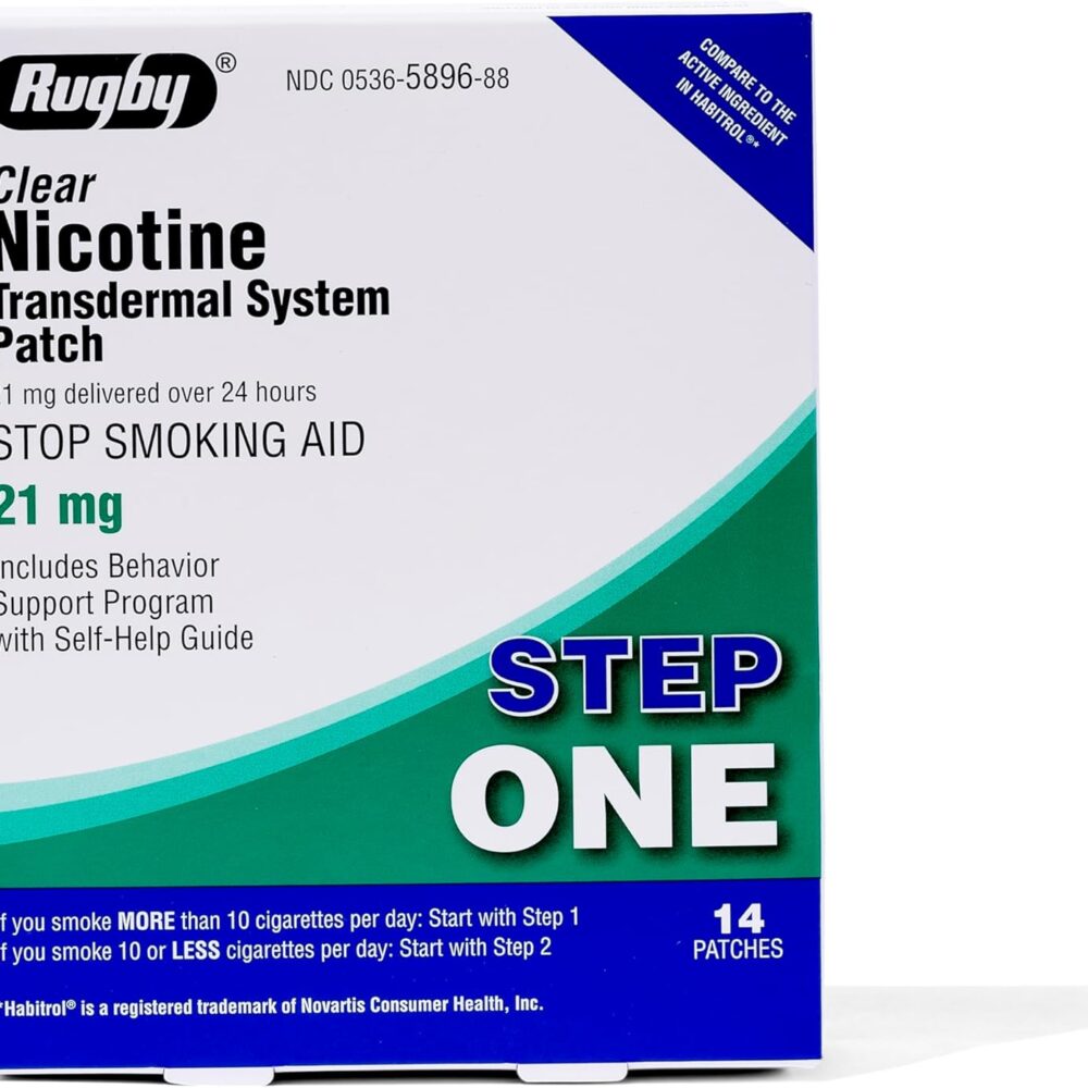 Rugby Clear Nicotine Transdermal System Patch, 21 mg, 14 Count