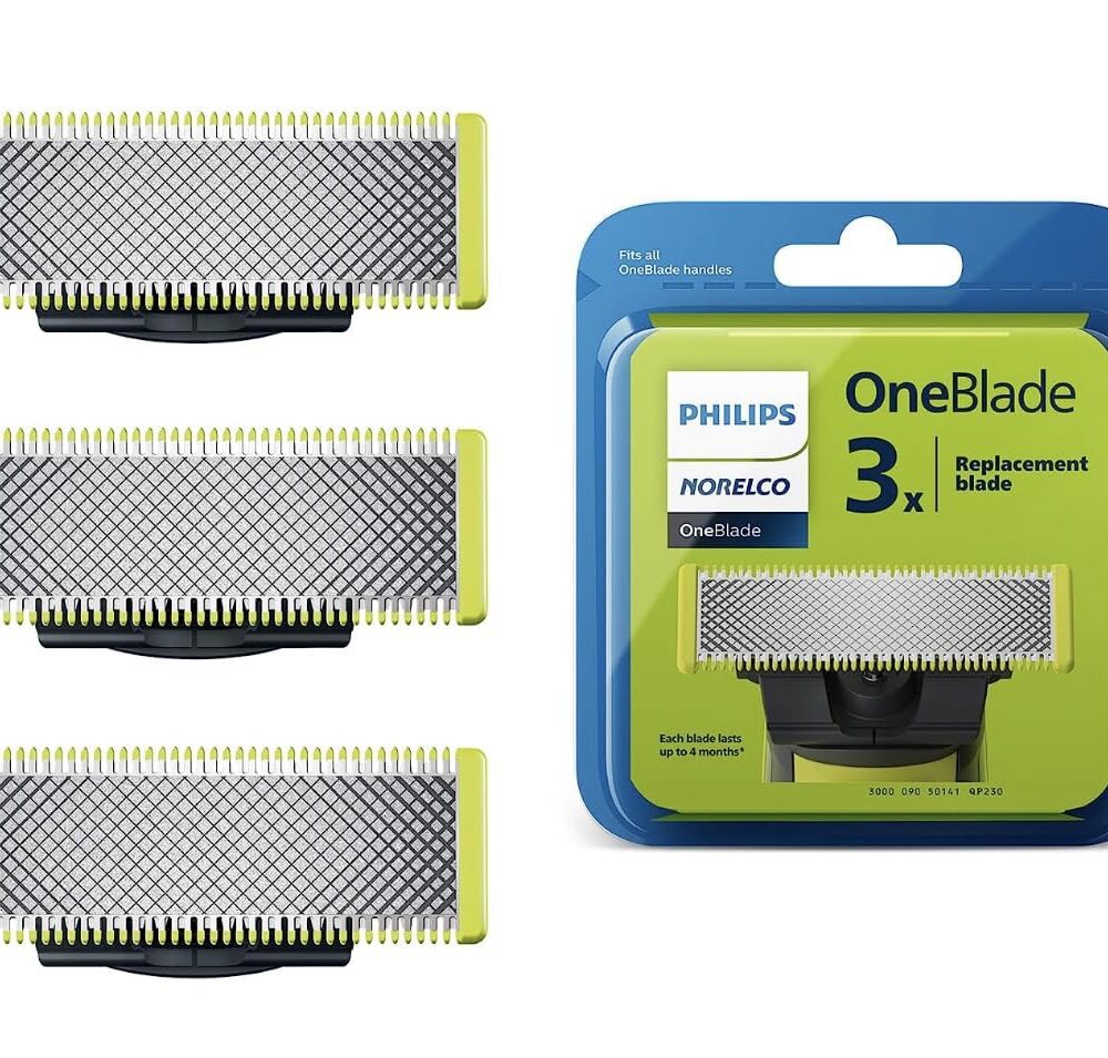 Philips Norelco Genuine OneBlade Replacement Blades, 3 Count, QP230/80