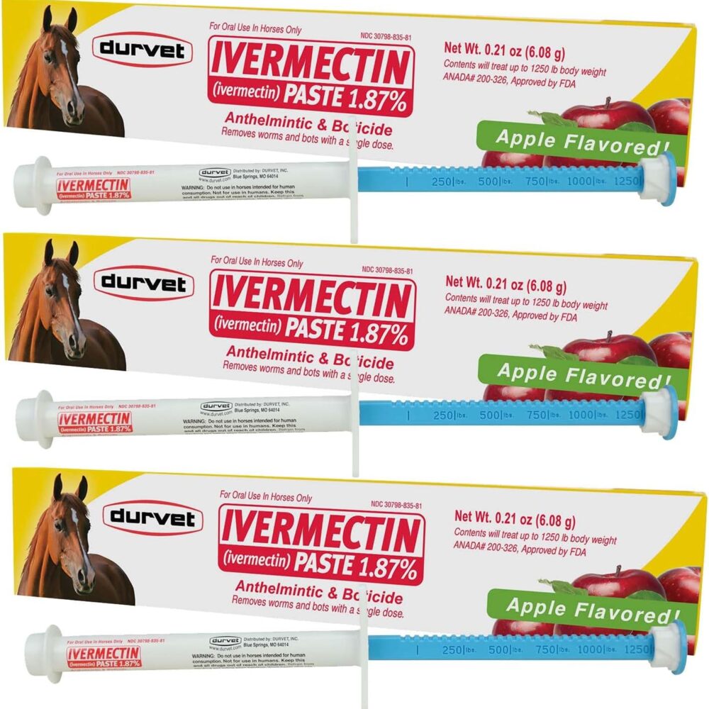 Ivermectin Paste - Horse Wormer 6.08 Grams (3-Pack) Sticker Included