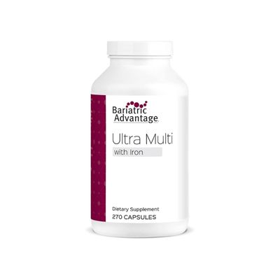 Bariatric Advantage Ultra Multivitamin with Iron - Ultra Multi with Iron - Capsule Format Multivitamin - Provides Full Complex of B Vitamins - with Vitamin C, Chromium & More - 270 Capsules